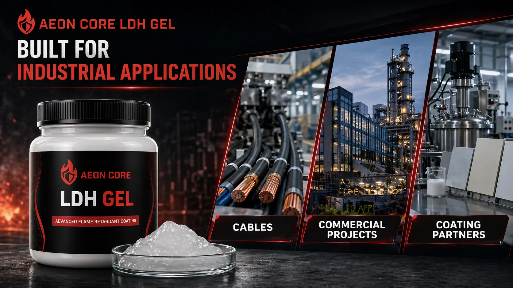 Aeon Core LDH colloid mixed and applied across surfaces