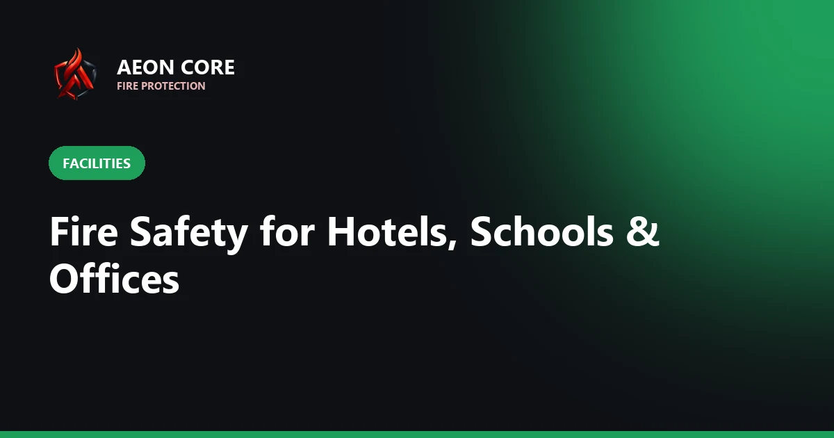 Fire Safety for Hotels, Schools & Offices: A Manager's Guide