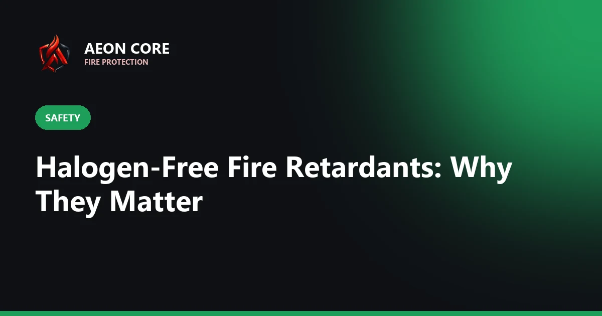Halogen-Free Fire Retardants: Why They Matter for Health & Safety