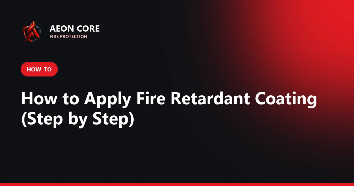 How to Apply Fire Retardant Coating: Step-by-Step Guide