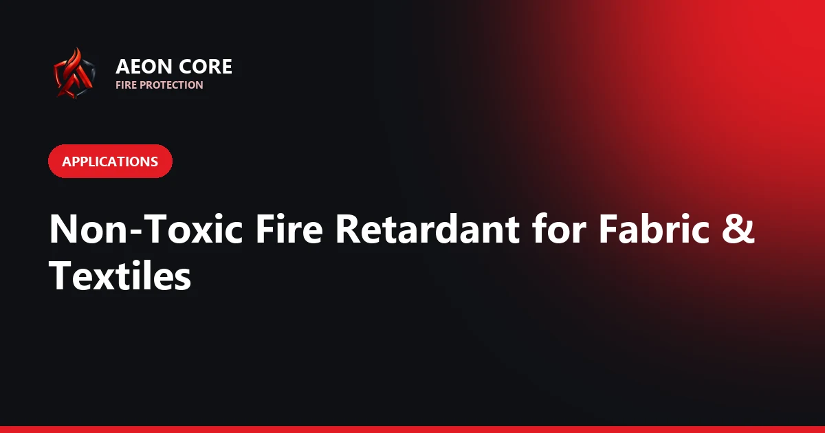Non-Toxic Fire Retardant for Fabric & Textiles: A Complete Guide