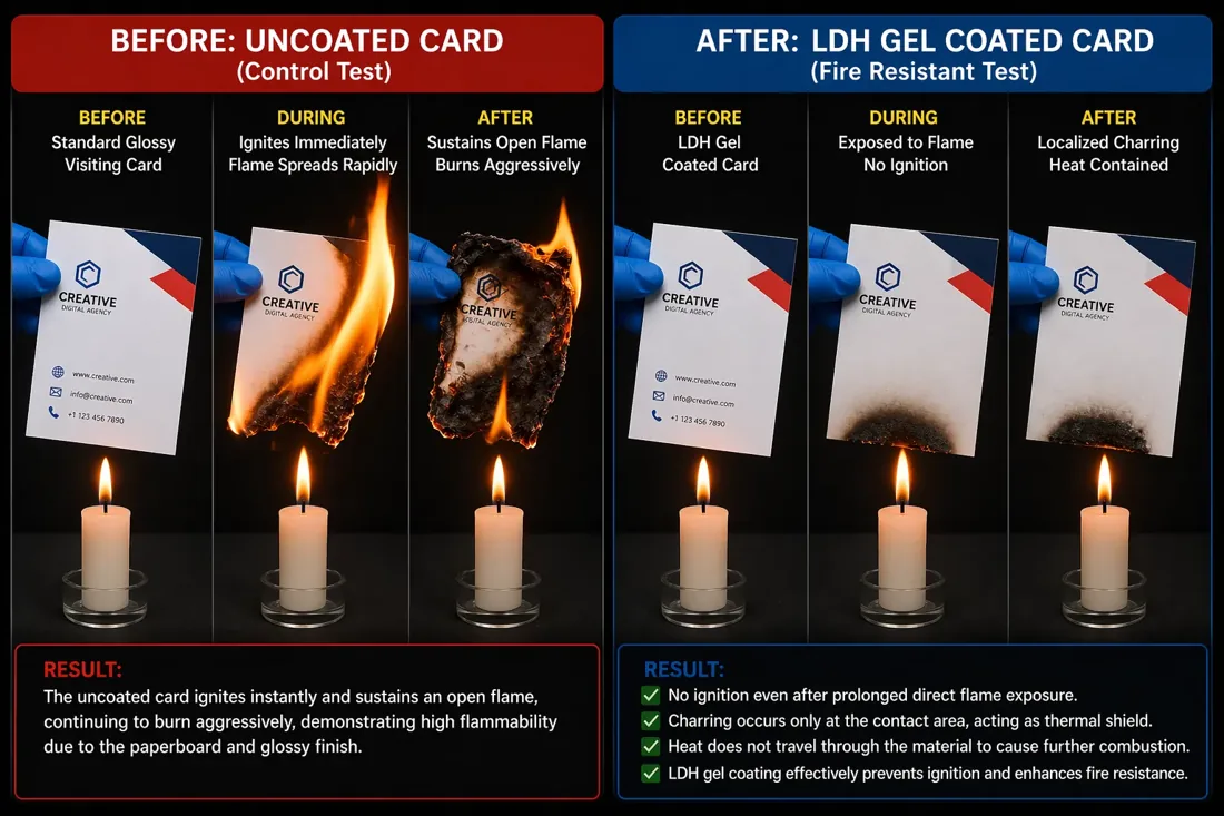 Aeon Core Visiting Card Fire Test demonstration